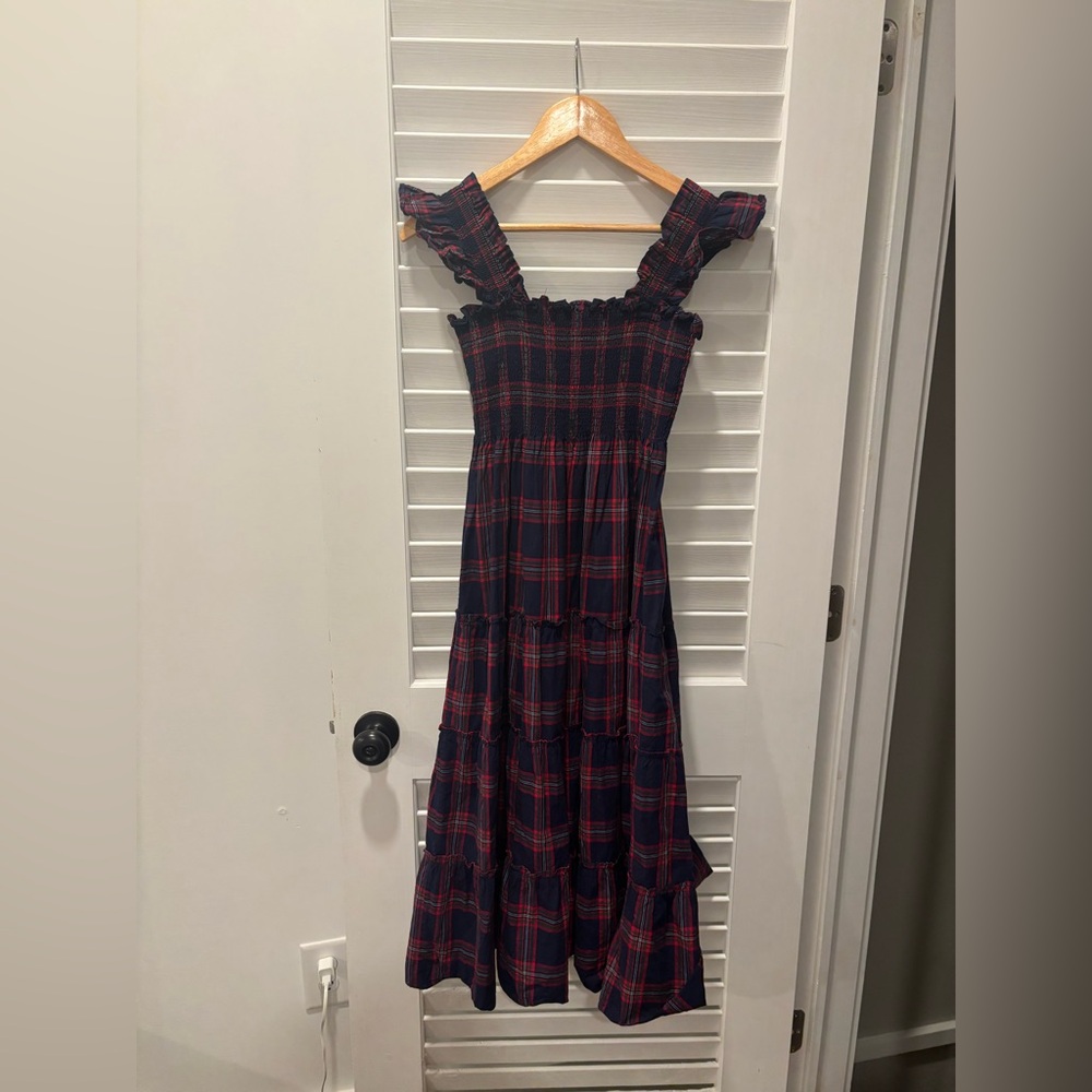 HILL HOUSE The Ellie Nap Dress Tartan Plaid Cotton Midi Size XS - Picture 10 of 10